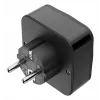 Adaptador de ficha de rede Hama 00223460 tipo E/F híbrido universal preto