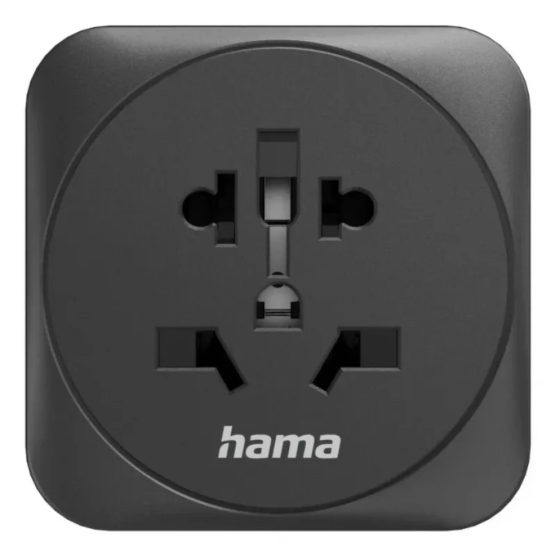 Adaptador de ficha de rede Hama 00223460 tipo E/F híbrido universal preto