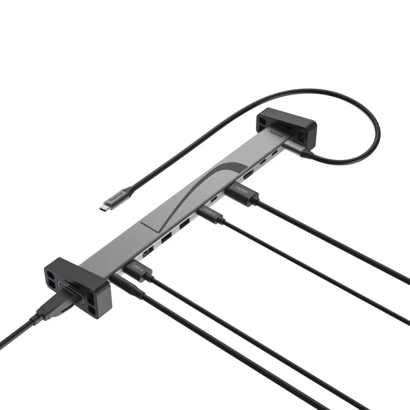Dock/porta-replicador para portátil Hama 00200149 docking preto, cinzento