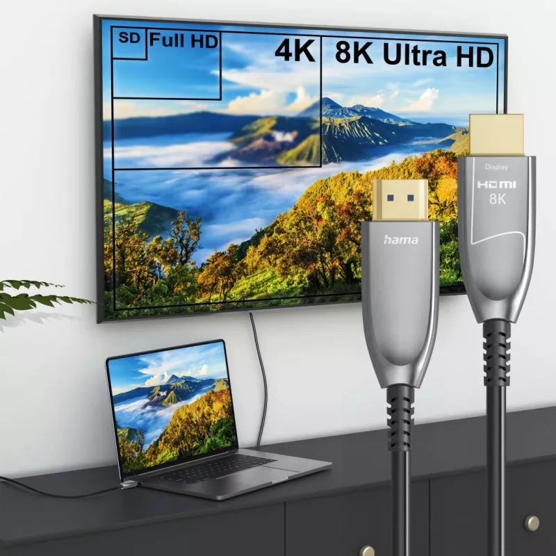 Cabo HDMI Hama 00202036 15 m HDMI Type-A (standard) preto, cinzento, prateado