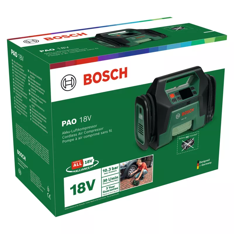Bosch PAO 18V (ferramenta nua, caixa), universal, 10 bar, 30 l/min, verde, plástico, a bateria