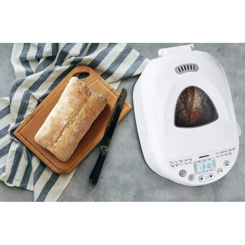 Máquina de fazer pão MEDION MD 11011 550 W branco 1 kg temporizador digital