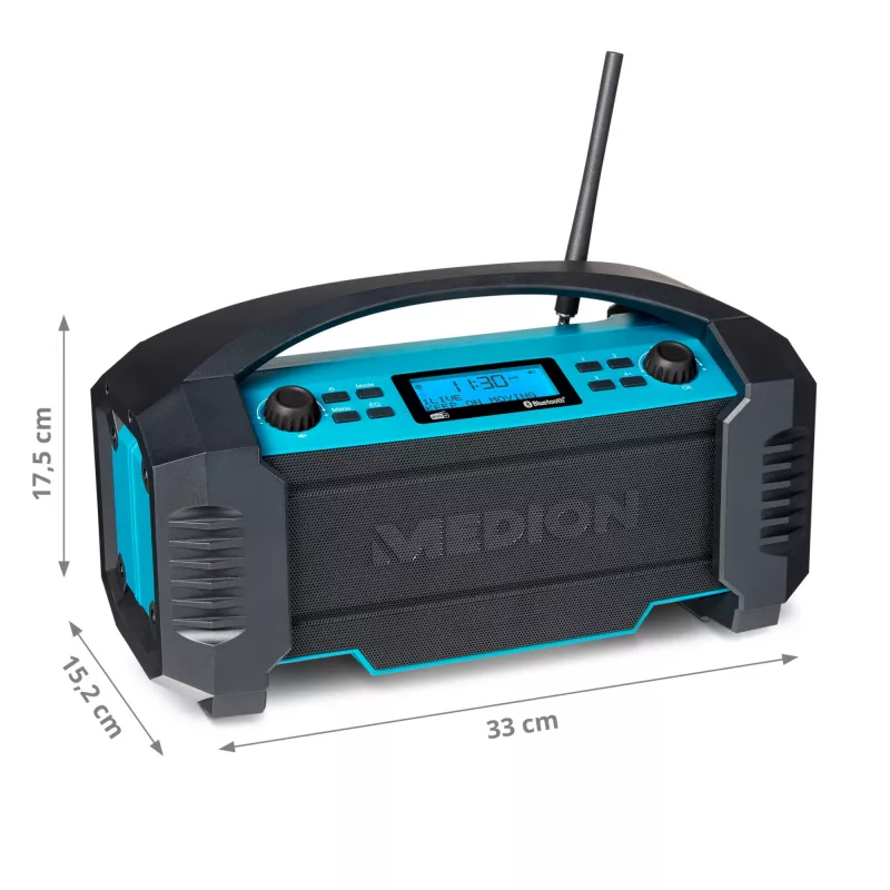 MEDION LIFE E66050 rádio de obra analógico e digital preto, azul