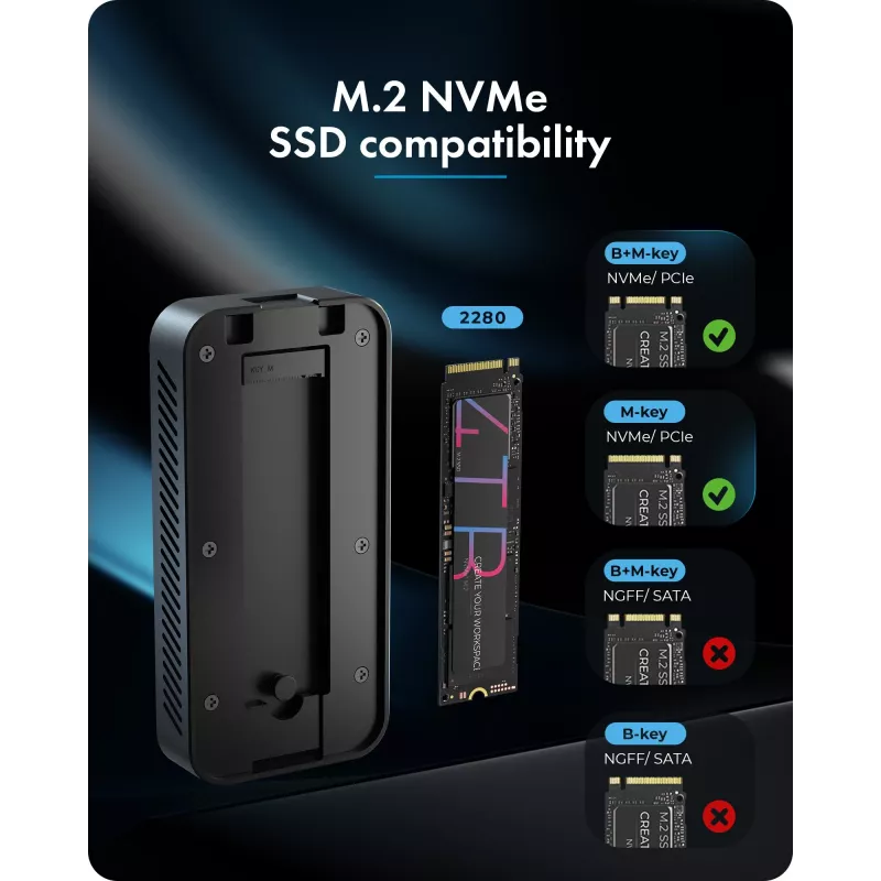 ICY BOX Diamond Case 1980 caixa para SSD M.2 NVMe com tecnologia Thunderbolt 5 e velocidade de transferência até 80 Gbit/s