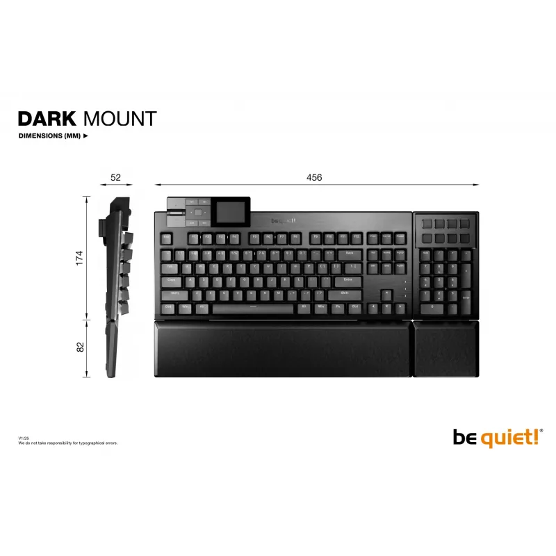 be quiet Dark Mount Silent Linear FR ISO teclado gaming USB AZERTY francês preto