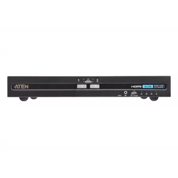 ATEN switch KVM seguro USB HDMI de 2 portas com CAC, 4K UHD 3840x2160@60Hz, teclado/rato USB, caixa metálica
