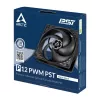 ARCTIC P12 PWM PST (preto/preto) ventoinha de 120 mm com otimização de pressão e PWM PST