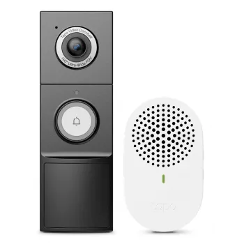 Câmara de campainha de vídeo TP-Link Tapo 1 × D235, 1 × D100C, preto, branco, IP66, 130°, IR, parede, CE, RoHS, RCM, R-NZ, FCC, EAC, Triman, UKCA
