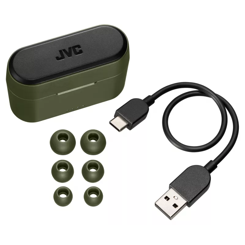 JVC Powerful Sound TWS verde, True Wireless Stereo (TWS), 20 - 20000 Hz, chamadas/música, 8,2 g, headset, verde