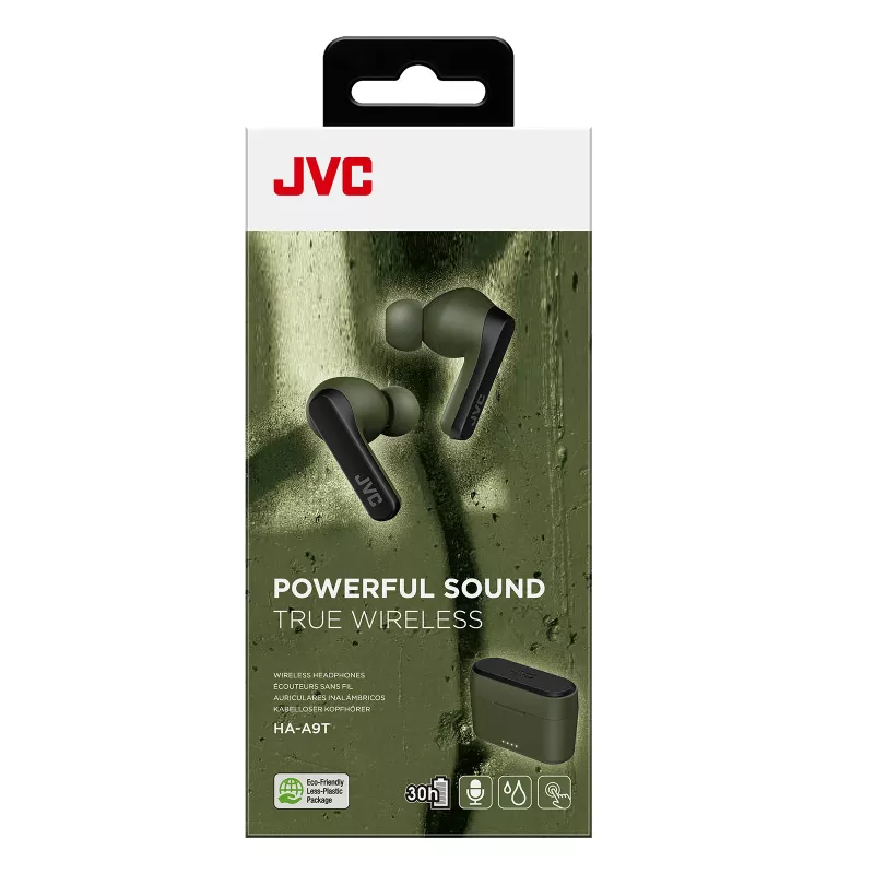 JVC Powerful Sound TWS verde, True Wireless Stereo (TWS), 20 - 20000 Hz, chamadas/música, 8,2 g, headset, verde