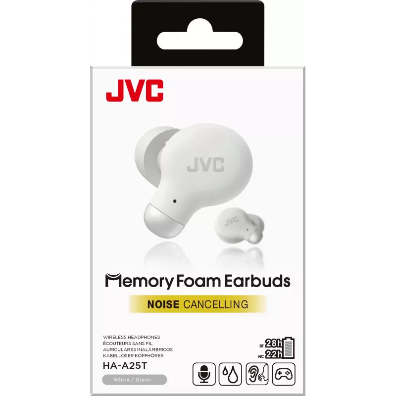 JVC Active Noise Cancelling TWS branco, True Wireless Stereo (TWS), 20 - 20000 Hz, chamadas/música, 10,1 g, headset, branco