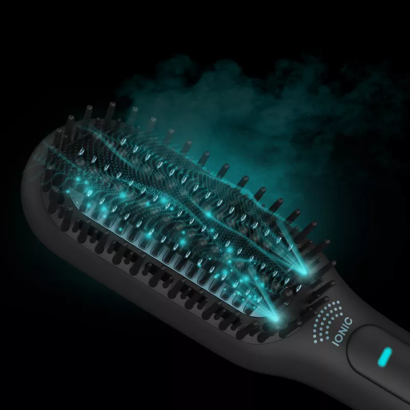 Escova de ar quente Revamp Progloss Deepform alisadora e modeladora Warm preto 550 W 3 m