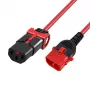 ACT Cabo de alimentação C13 IEC Lock+ – C14 IEC Lock Dual Locking vermelho 2 m, PC3615