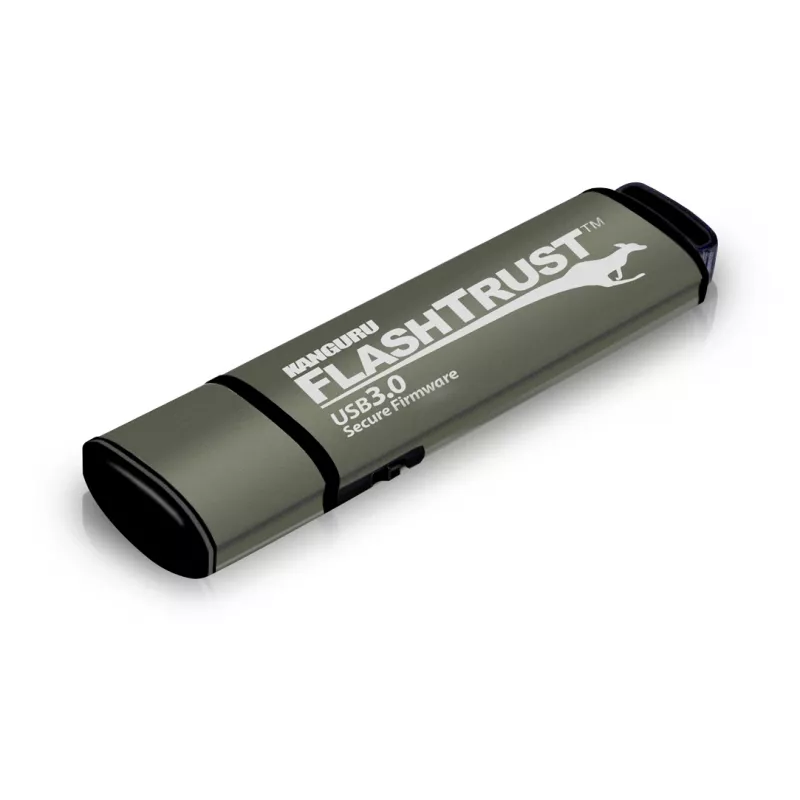 Kanguru FlashTrust™ USB 3.0 16 GB | Pen USB segura | Firmware seguro | Interruptor físico de proteção contra escrita | Proteção contra BadUSB | Cumpre os requisitos NIST para implementação
