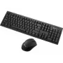 Sandberg Wireless Office DesktopSet INT, Sem fios, RF sem fios, Membrana, QWERTY, Preto, rato incluído
