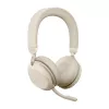 Jabra Evolve2 75 - USB-A MS Teams - Bege, Sem fios, Escritório/Callcenter, 20 - 20000 Hz, 197 g, Headset, Bege