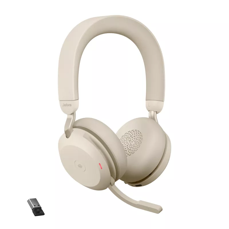 Jabra Evolve2 75 - USB-A MS Teams - Bege, Sem fios, Escritório/Callcenter, 20 - 20000 Hz, 197 g, Headset, Bege