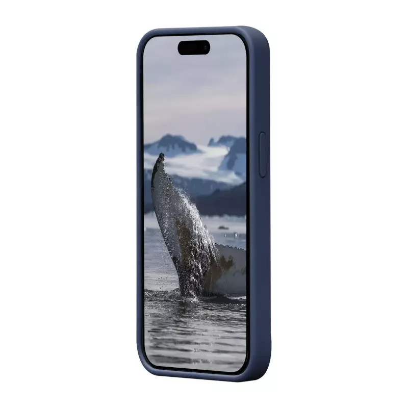 Capa de silicone dbramante1928 Monaco com MagSafe para iPhone 15 Pacific Blue