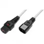 Cabo de alimentação MicroConnect C13 para C14 com ficha de bloqueio IEC, 1 m