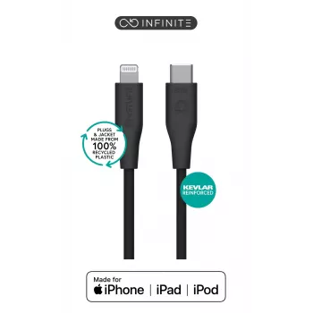 Cabo Lightning para USB-C eSTUFF ES602180 — 1 m, preto, certificado MFi, RoHS