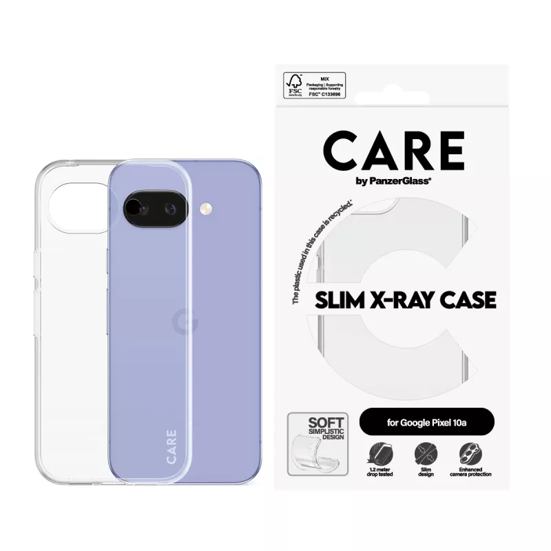 Capa para telemóvel PanzerGlass CARE X-Ray para Google Pixel 10a 5G — capa transparente