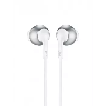 JBL Tune 205, com fios, 20 - 20000 Hz, chamadas/música, 14,3 g, headset, cromado, branco
