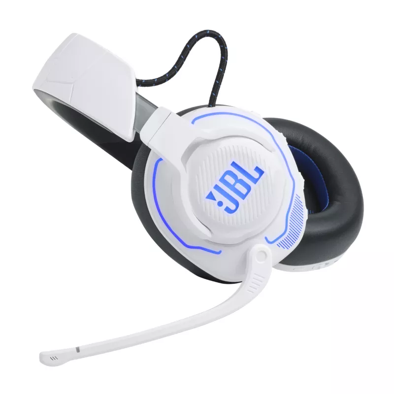 Headset JBL Quantum 910P com fios e sem fios arco gaming USB Type-C Bluetooth azul, branco
