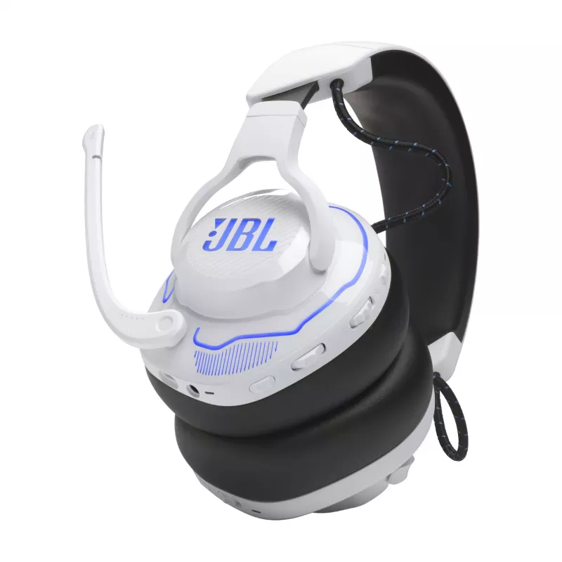 Headset JBL Quantum 910P com fios e sem fios arco gaming USB Type-C Bluetooth azul, branco