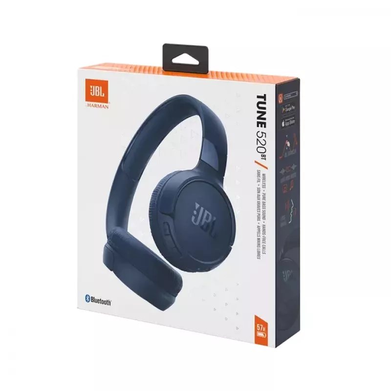 Headset JBL Tune 520BT sem fios arco chamadas/música USB Type-C JBLT520BTBLUEU