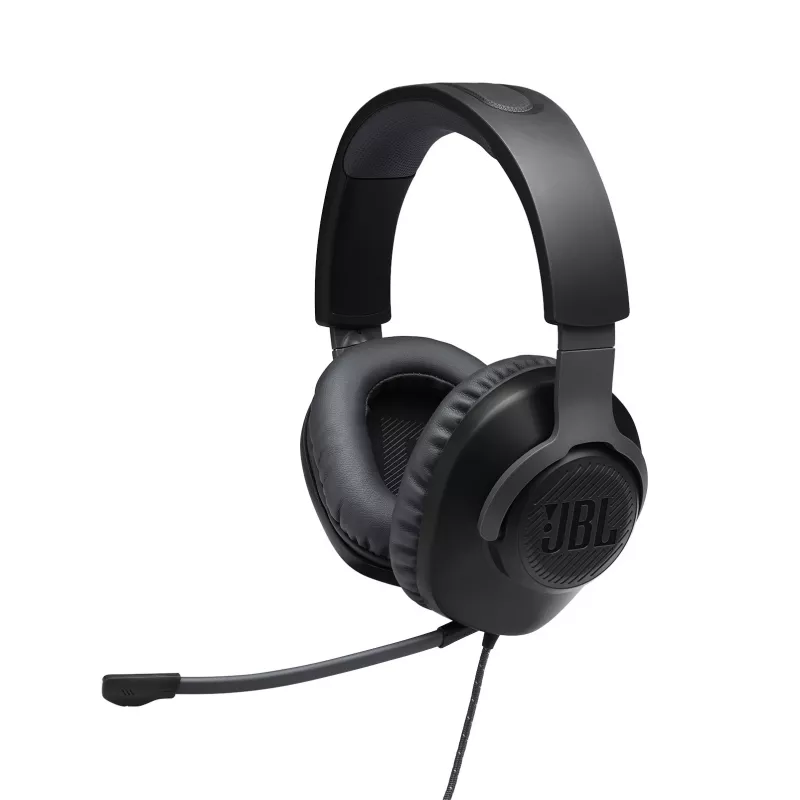 JBL Quantum 100 preto, com fios, gaming, 20 - 20000 Hz, 216 g, auscultadores, preto