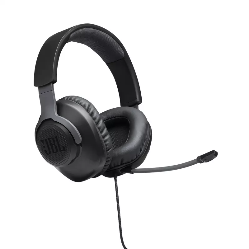 JBL Quantum 100 preto, com fios, gaming, 20 - 20000 Hz, 216 g, auscultadores, preto