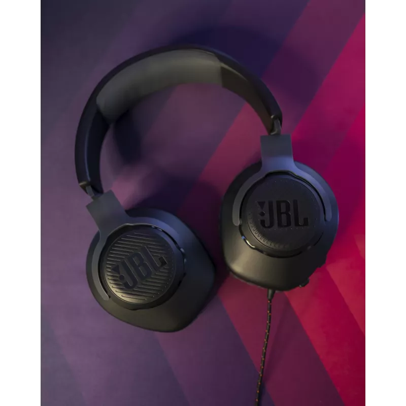 JBL Quantum 100 preto, com fios, gaming, 20 - 20000 Hz, 216 g, auscultadores, preto