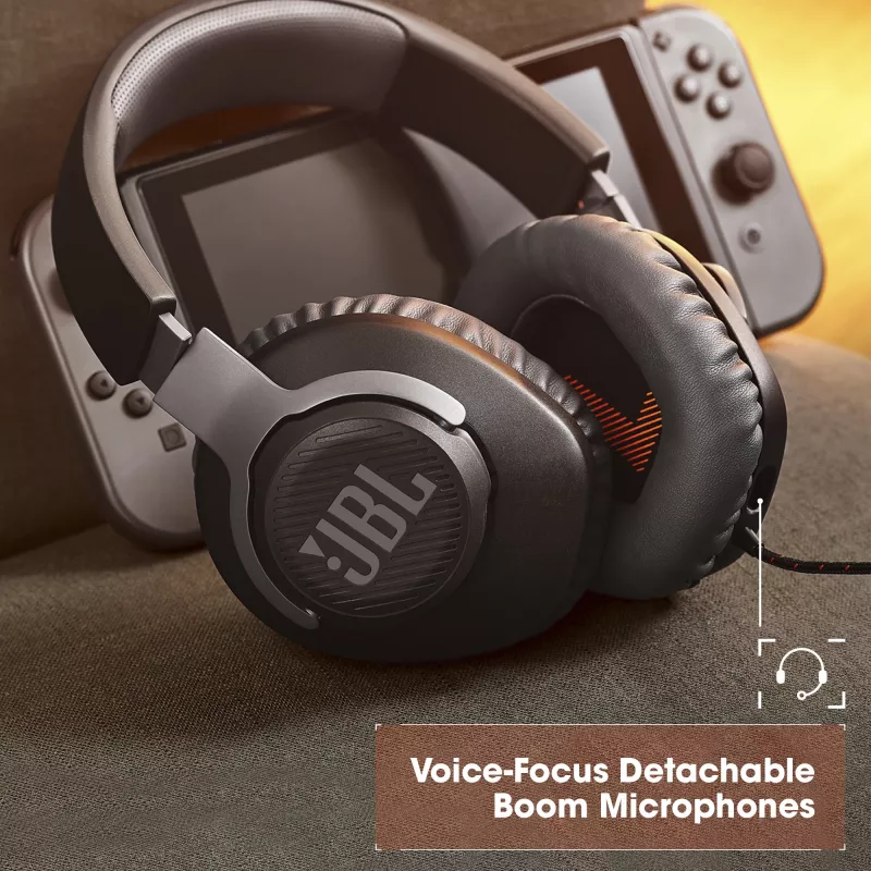 JBL Quantum 100 preto, com fios, gaming, 20 - 20000 Hz, 216 g, auscultadores, preto