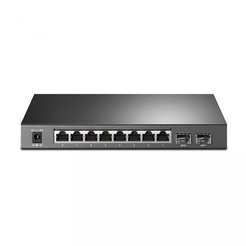 Comutador TP-Link JetStream 8 portas Gigabit Smart PoE com 2 slots SFP