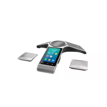 Telefone de conferência IP Yealink CP960 — prateado, operação por botões e toque, Micro-USB B e USB-A, 338×338×74 mm