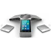 Telefone de conferência IP Yealink CP960 — prateado, operação por botões e toque, Micro-USB B e USB-A, 338×338×74 mm