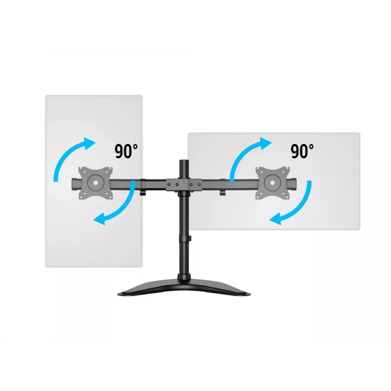 Suporte de secretária Multibrackets M Deskstand Basic Dual, Autónomo, 16 kg, 38,1 cm (15 polegadas), 68,6 cm (27 polegadas), 100 x 100 mm, Preto