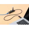 Manhattan dock/hub combo USB-C e USB-A, ligações (4): Ethernet e USB-A (x3), 5 Gbit/s (USB 3.2 Gen 1, também conhecido como USB 3.0), alimentado por USB (não requer fonte de alimentação externa)