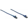 Cabo de rede patch Intellinet, Cat6, 10 m, azul, CCA, U/UTP, PVC, RJ45, contactos banhados a ouro, proteção da patilha, bainha de proteção contra dobras, garantia vitalícia