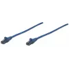 Cabo de rede patch Intellinet, Cat6, 10 m, azul, CCA, U/UTP, PVC, RJ45, contactos banhados a ouro, proteção da patilha, bainha de proteção contra dobras, garantia vitalícia