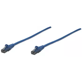 Cabo de rede patch Intellinet, Cat6, 10 m, azul, CCA, U/UTP, PVC, RJ45, contactos banhados a ouro, proteção da patilha, bainha de proteção contra dobras, garantia vitalícia