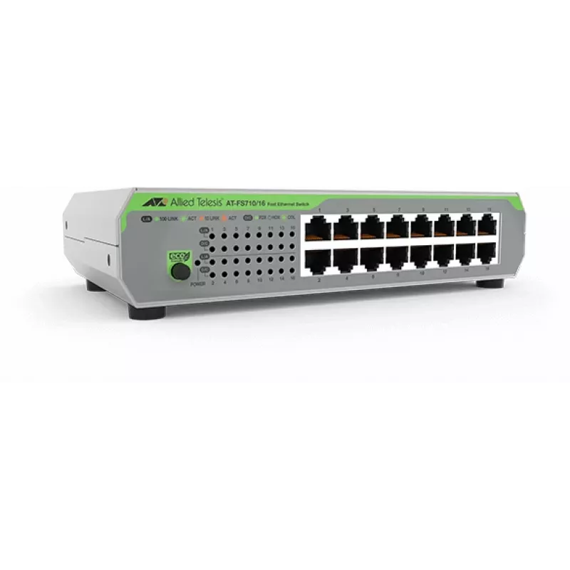 Allied Telesis AT-FS710/16-50 não gerido Fast Ethernet (10/100) 1U verde, cinzento