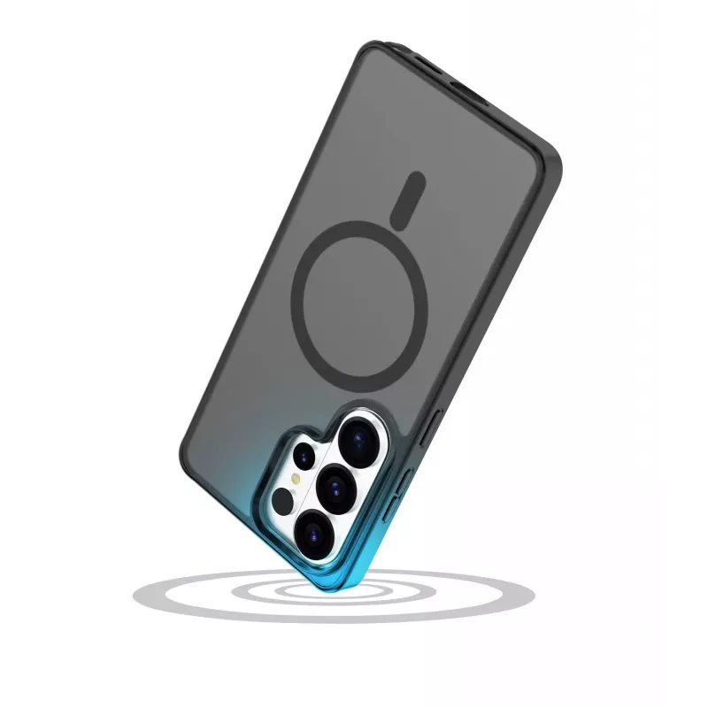 Cellularline FROSTY MAG - capa semitransparente para Galaxy S26 Ultra com superfície mate e bordas coloridas, compatível com o ecossistema Qi2 e acessórios magnéticos para Samsung.
