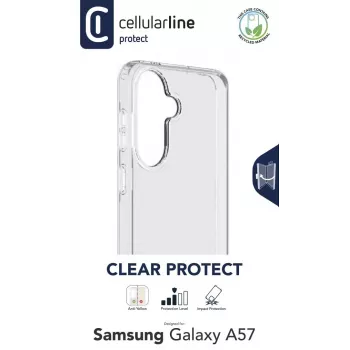 Cellularline Clear Protect - capa rígida para Galaxy A57 com bordas de borracha