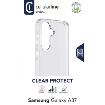 Cellularline Clear Protect – capa rígida para Galaxy A37 com bordas de borracha