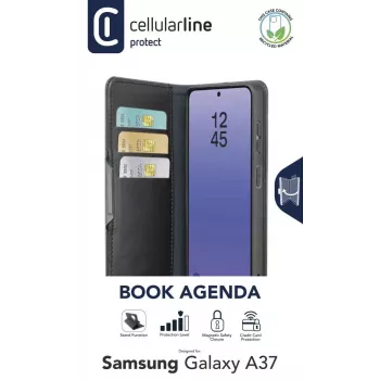 Cellularline Book Agenda 2 - capa tipo livro em pele sintética para Galaxy A37…