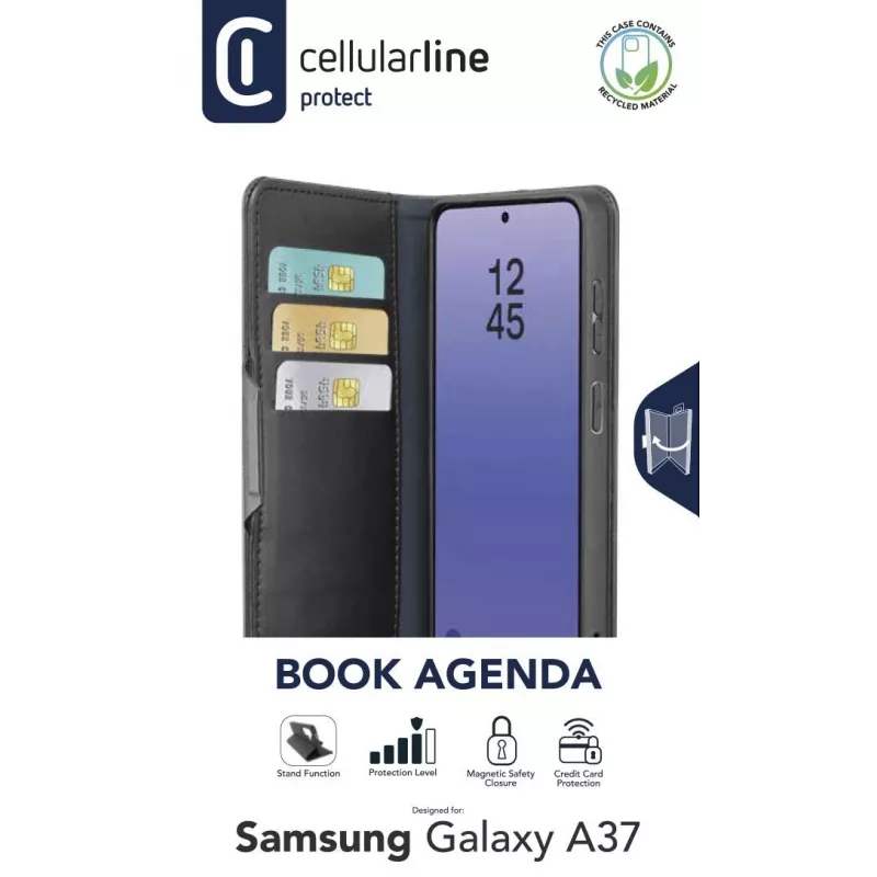 Cellularline Book Agenda 2 - capa tipo livro em pele sintética para Galaxy A37…