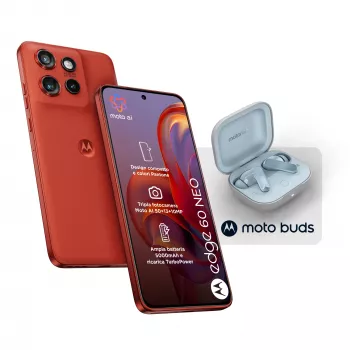 Motorola edge 60 neo + Moto Buds PG38C05749 16,1 cm (6,36 polegadas) Dual SIM Android 15 5G USB-C 8 GB 256 GB 5200 mAh vermelho