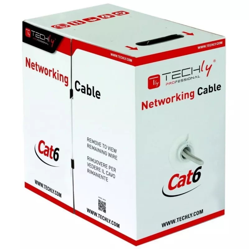 Cabo de rede Techly ITP-C6F-FL cinzento 305 m Cat6 F/UTP (FTP)