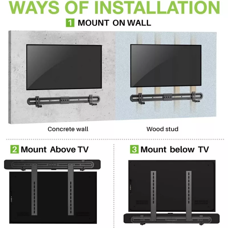 Suporte de parede universal Techly para barra de som VESA máx. 600x400
